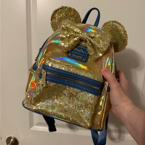 Disney Loungefly Gold Sequin Backpack